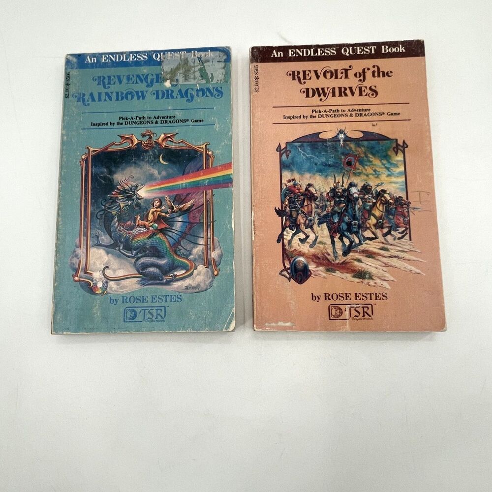 2 Endless Quest Books Rose Estes Dungeons & Dragons TSR 1983 Dwarves FP PB VTG